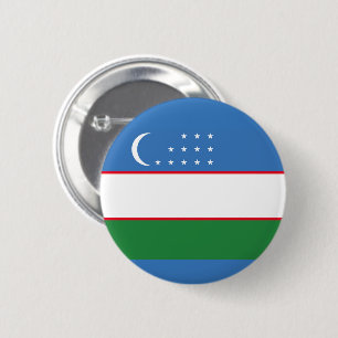 Flag of Uzbekistan 2 Inch Round Button