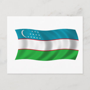 Flag of Uzbekistan Postcard
