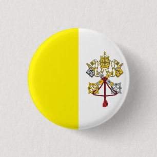 Flag of Vatican City 1 Inch Round Button