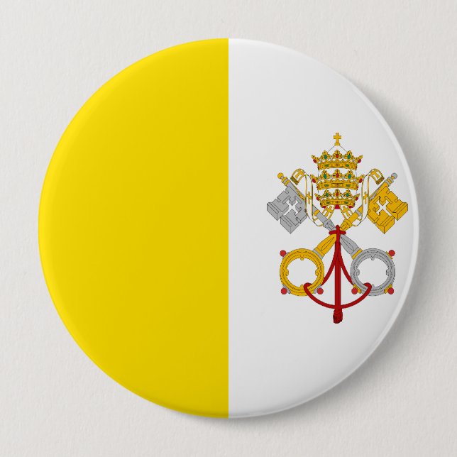 Flag of Vatican City 4 Inch Round Button (Front)