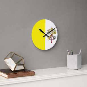 Flag of Vatican City Round Clock