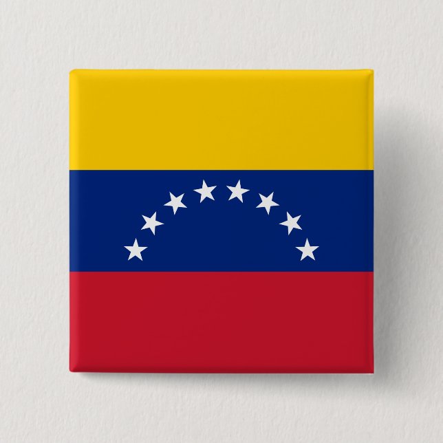 Flag of Venezuela 2 Inch Square Button (Front)