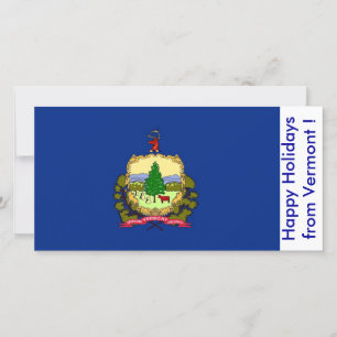 Flag of Vermont, Happy Holidays from U.S.A. Holiday Card