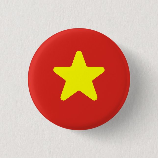 Flag of Vietnam 1 Inch Round Button (Front)