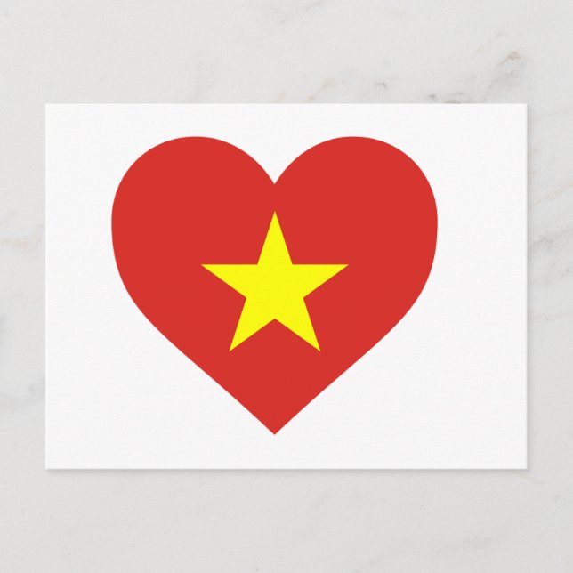 Flag of Vietnam - I Love Viet Nam - Cờ đỏ sao vàng Postcard (Front)