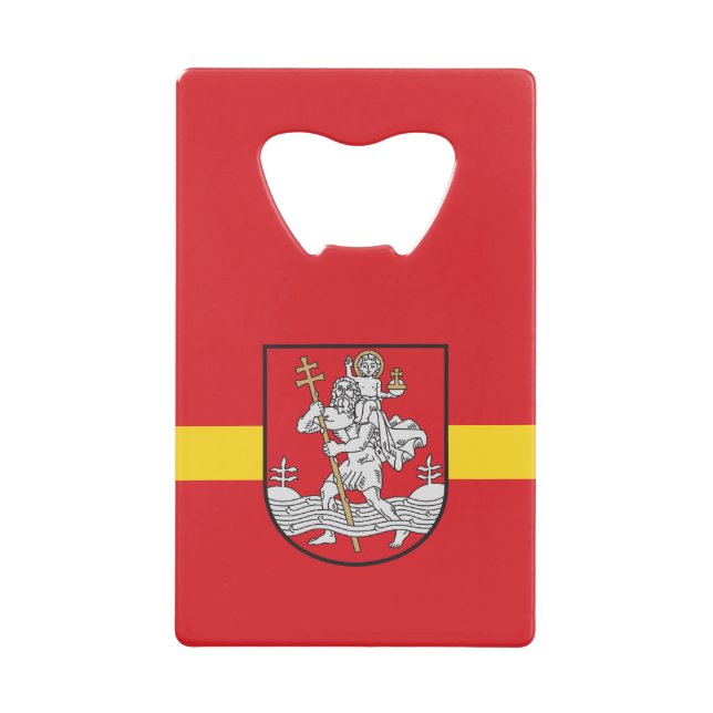 Flag of Vilnius, Lithuania Credit Card Bottle Open Credit Card Bottle Opener (Front)