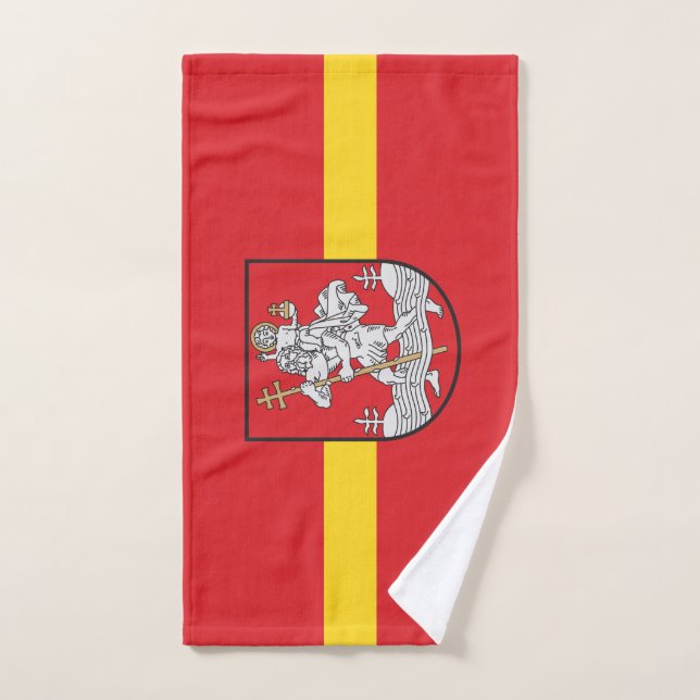 Flag of Vilnius, Lithuania Hand Towel (Hand Towel)