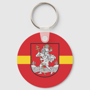 Flag of Vilnius, Lithuania Keychain