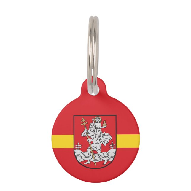 Flag of Vilnius, Lithuania Pet ID Tag (Front)