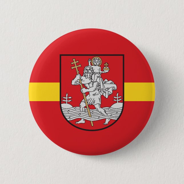 Flag of Vilnius, Lithuania Pinback Button (Front)