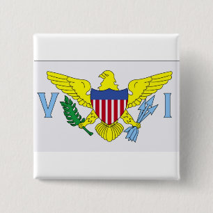 Flag of Virgin Islands 2 Inch Square Button