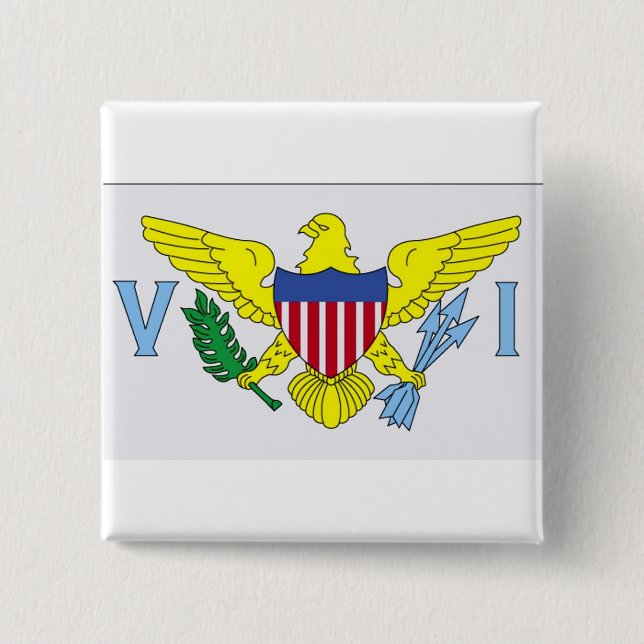 Flag of Virgin Islands 2 Inch Square Button (Front)