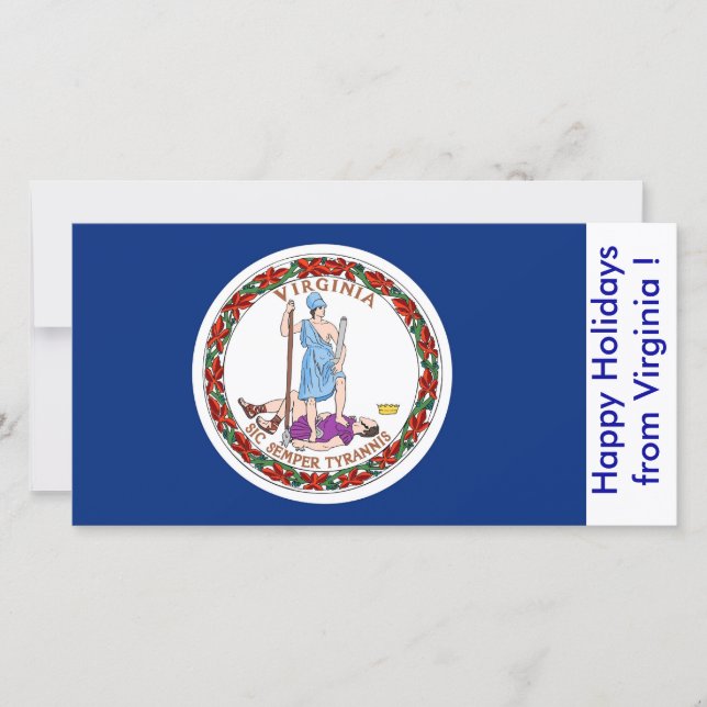 Flag of Virginia, Happy Holidays from U.S.A. Holiday Card (Front)