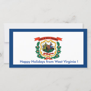 Flag of Virginia, Happy Holidays from U.S.A. Holiday Card