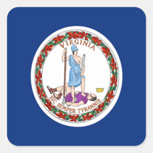 Flag of Virginia Square Sticker