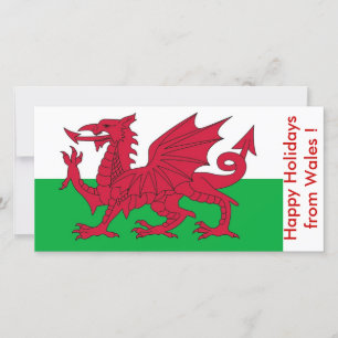 Flag of Wales, Happy Holidays from U.K. Holiday Card
