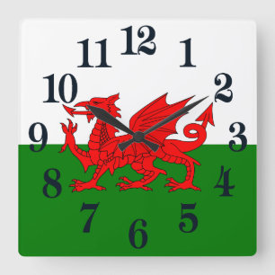 Flag of Wales Square Wall Clock