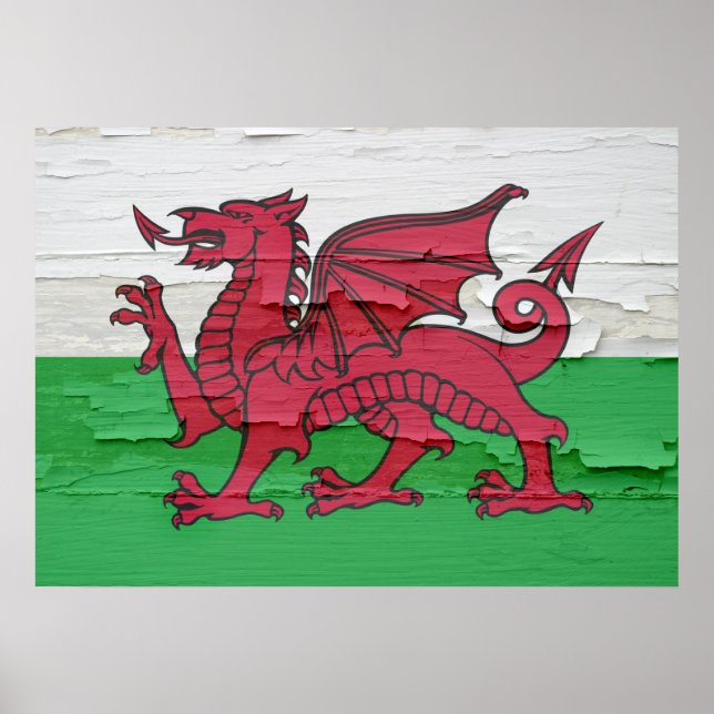 Flag of Wales Weathered Poster (Front)