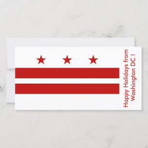Flag of Washington DC, Happy Holidays from U.S.A. Holiday Card