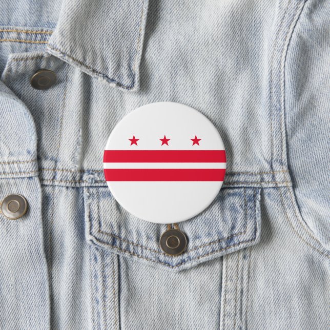 Flag of Washington (District of Columbia) 3 Inch Round Button (In Situ)
