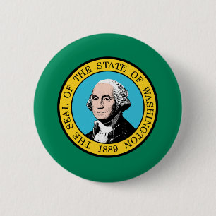 Flag of Washington State 2 Inch Round Button