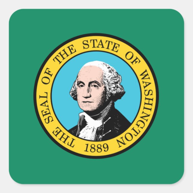 Flag of Washington State Square Sticker (Front)