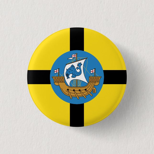 Flag of Wellington City, New Zealand 1 Inch Round Button (Front)