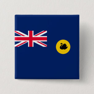 Flag of Western Australia State 2 Inch Square Button