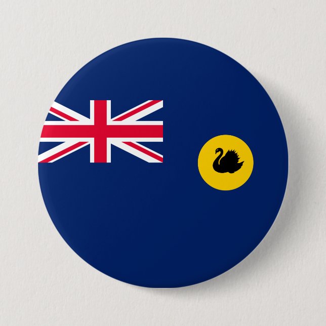 Flag of Western Australia State 3 Inch Round Button (Front)