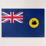 Flag of Western Australia State Jigsaw Puzzle<br><div class="desc">This design features the flag of Western Australia, which is a state occupying the western portion of Australia, excluding the country's external territories. The state of Western Australia is bounded by the Indian Ocean to the north and west and the Southern Ocean to the south; it borders the state of...</div>