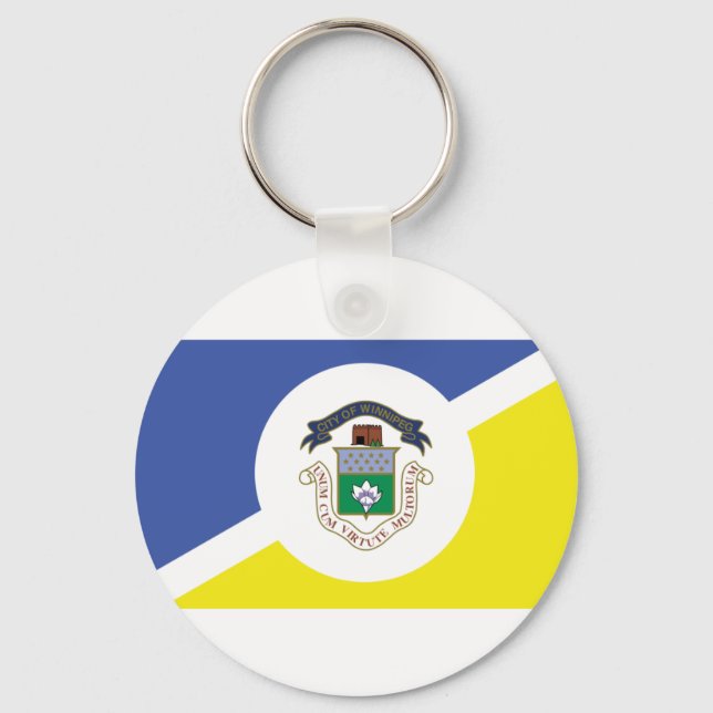 Flag of Winnipeg, Manitoba Keychain (Front)