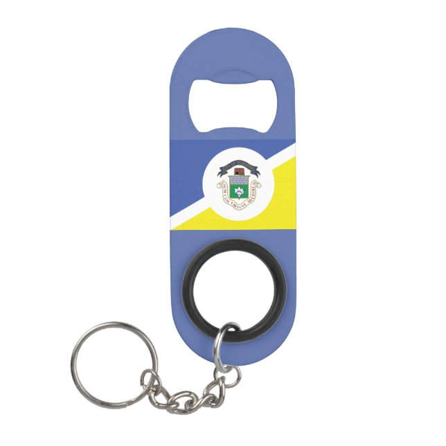 Flag of Winnipeg, Manitoba Keychain Bottle Opener (Front)