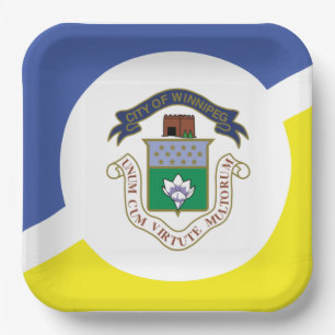Flag of Winnipeg, Manitoba Paper Plate