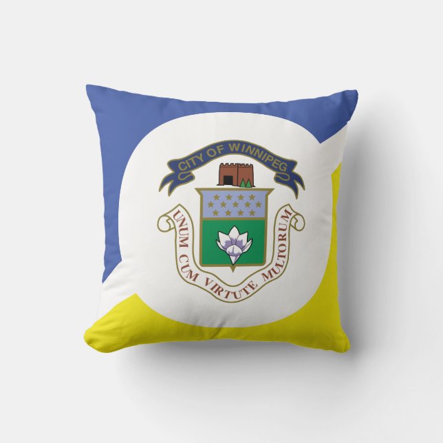Flag of Winnipeg, Manitoba Throw Pillow (Front)