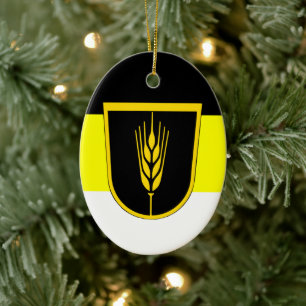 Flag of Wolgadeutsche (black/yellow/white version) Ceramic Ornament