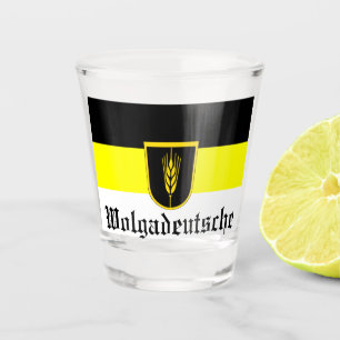 Flag of Wolgadeutsche (black/yellow/white version) Shot Glass