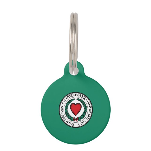 Flag of Worcester, Massachusetts Pet ID Tag (Front)