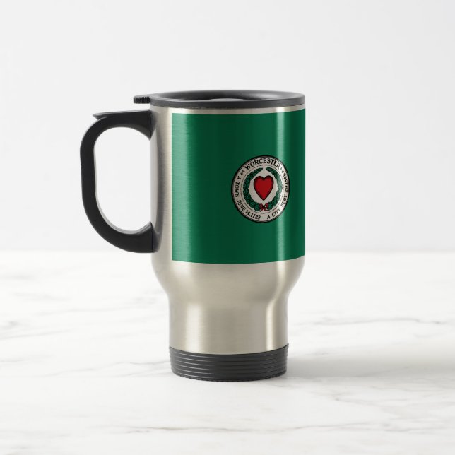 Flag of Worcester, Massachusetts Travel Mug (Left)