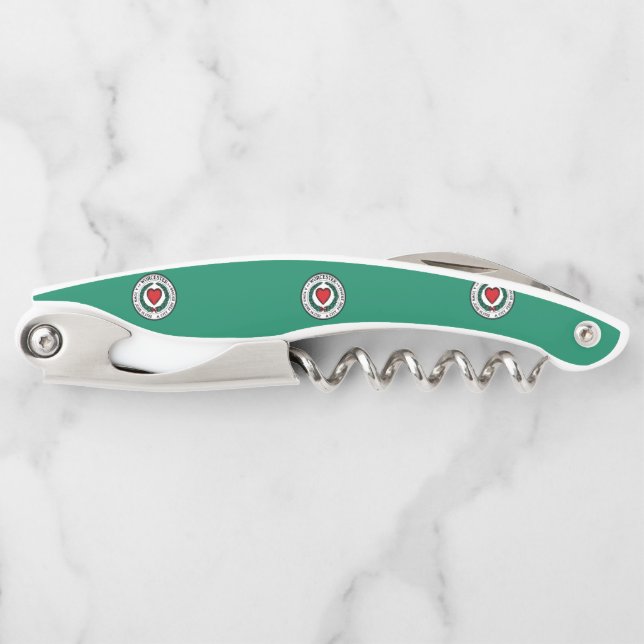 Flag of Worcester, Massachusetts Waiter's Corkscre Corkscrew (Front)