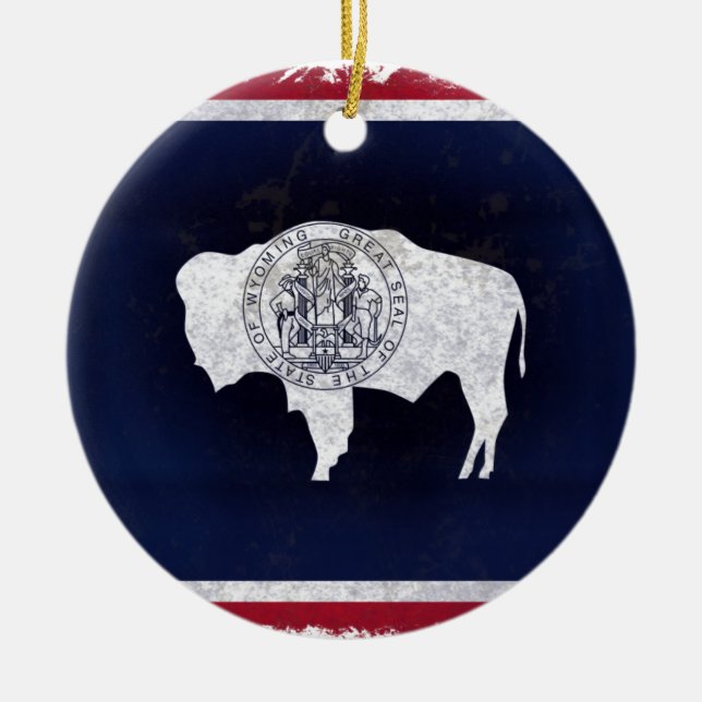 Flag of Wyoming Ceramic Ornament (Front)