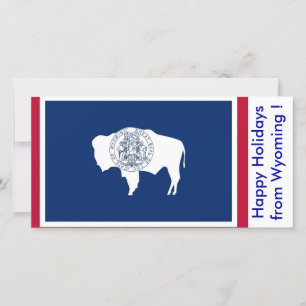 Flag of Wyoming, Happy Holidays from U.S.A. Holiday Card