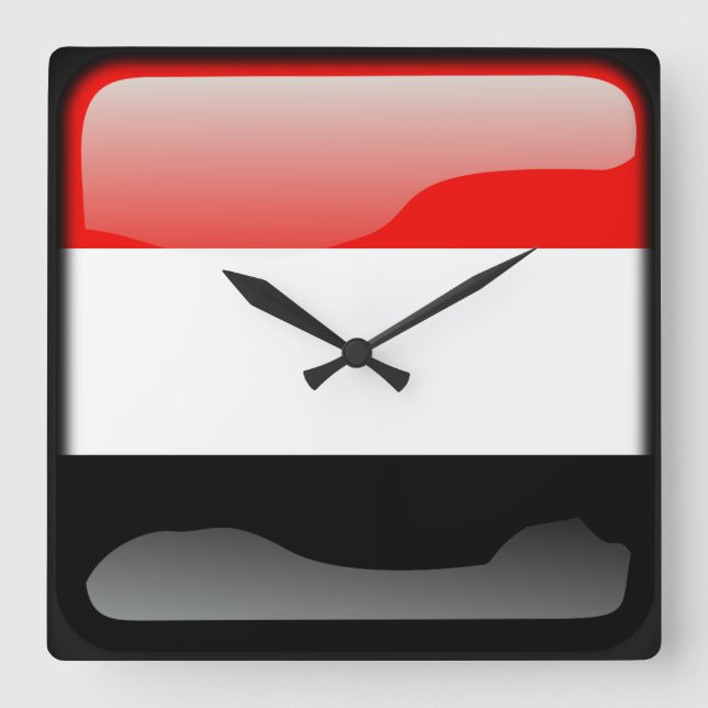 Flag of Yemen Square Wall Clock (Front)