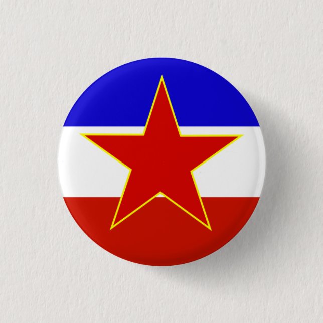 Flag of Yugoslavia 1 Inch Round Button (Front)