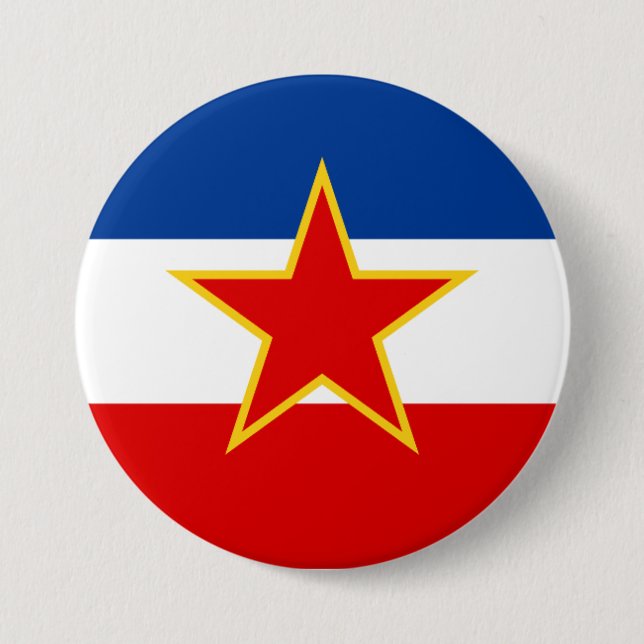 Flag of Yugoslavia 3 Inch Round Button (Front)