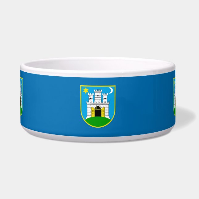 Flag of Zagreb, Croatia Bowl (Front)