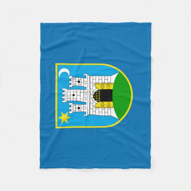 Flag of Zagreb, Croatia Fleece Blanket (Front)