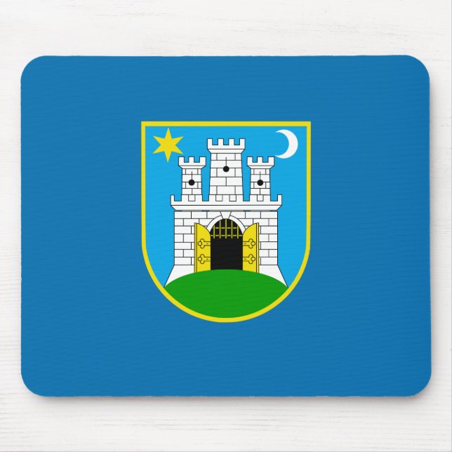 Flag of Zagreb, Croatia Mouse Pad (Front)