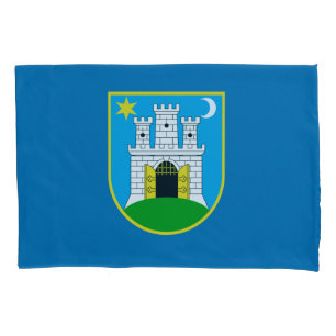 Flag of Zagreb, Croatia Pillow Case