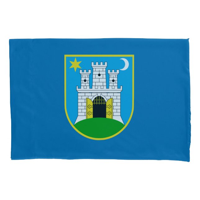 Flag of Zagreb, Croatia Pillow Case (Front)