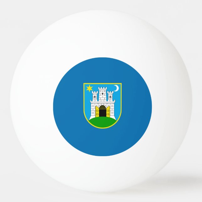 Flag of Zagreb, Croatia Ping-Pong Ball (Front)